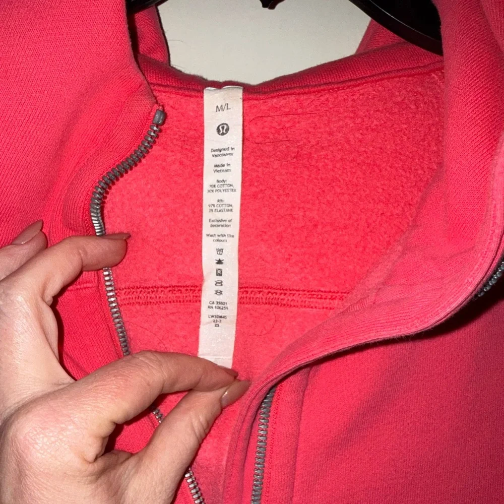 Lululemon Scuba Oversized Half-Zip Hoodie in Lip Gloss Pink Size M/L - Picture 6 of 6